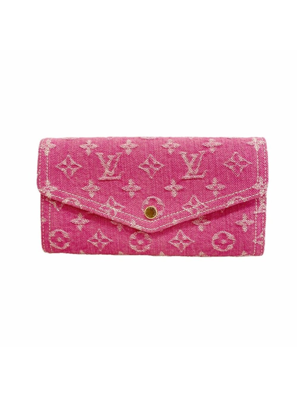 Louis Vuitton Wallet Monogram Denim Portefeuille Sarah Fuchsia
